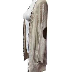 REV‎ Revelation off white cardigan leather elbow Size Cabincore LoungewearM